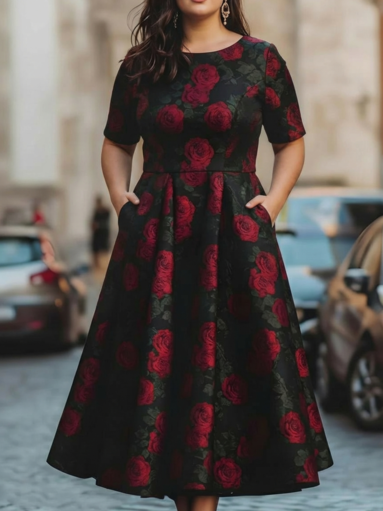 blue dress for baby girl Black Latin Roses 3d Flower Layered Maxi Dress