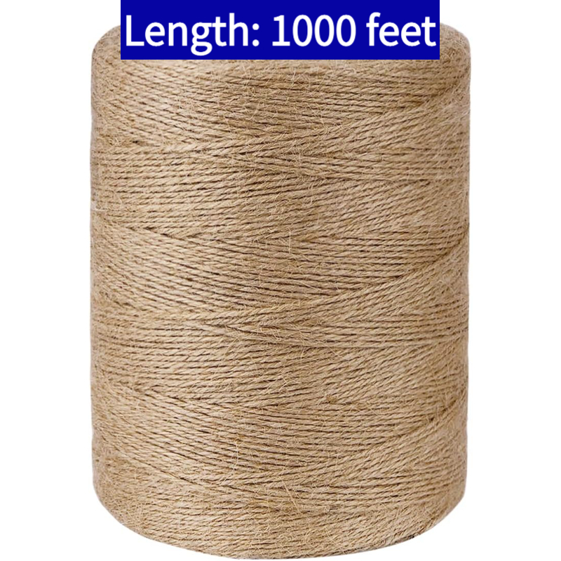 TEMU 1 Rolle Natur Jute Bindfaden, Länge 1000 Fuß, Robuste Jute Faser Gewebe, Geeignet für Gartenarbeit, Pflanzenstütze, Künstlerische Dekoration,