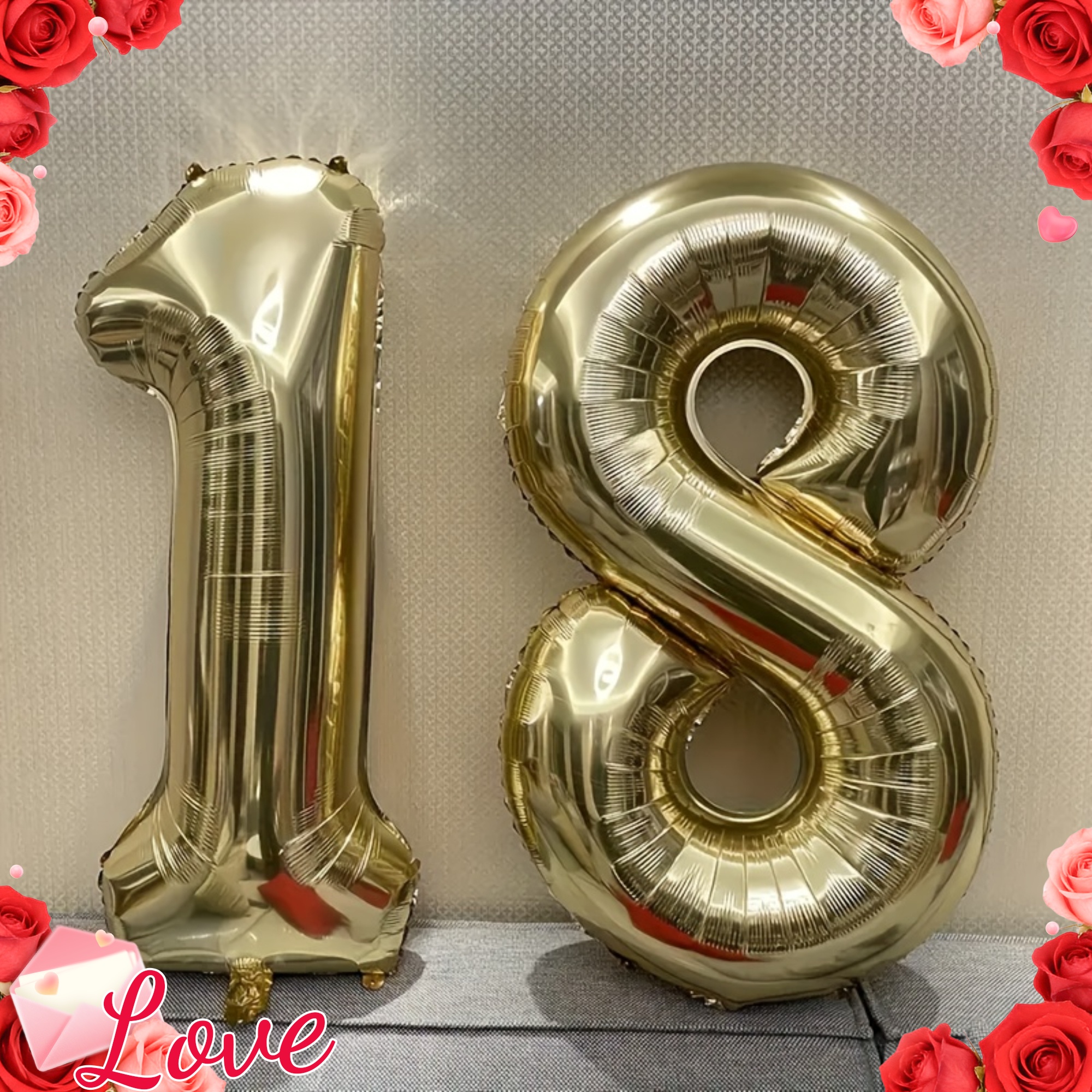 Image of 2pcs 101.6cm White 18 Balloons For Celebrating 18th Birthday, Foil Number 18 Balloons For Party, White Golden Enormous Balloons For 18th Anniversary Celebration Decoration