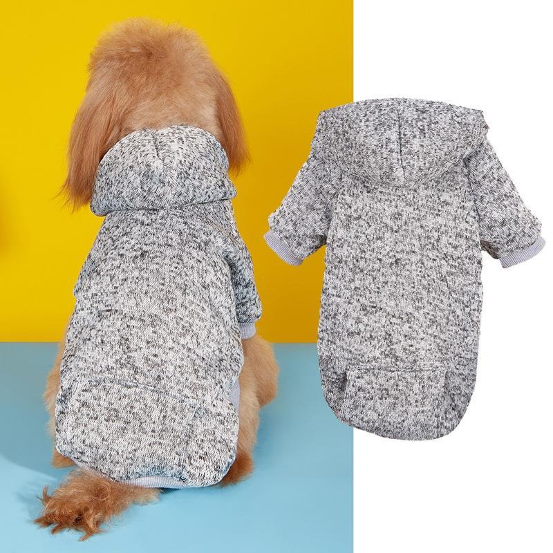TEMU Warm Brushed Fleece Dog Hoodie Sweatshirt With Front Pocket, Stretchy Long Sleeve Hooded Pet Coat, Machine Washable Puppy Clothes For Small