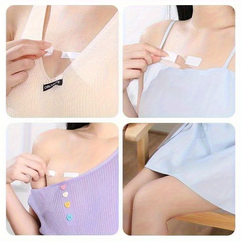 72pcs Heavy-duty Double-sided Invisible Clothing Tape - Non-toxic And Residue-free - Shirt Buttons, Bra Straps Fixing - Professional Daily Use Discreet Adhesive - Underwear Adjustment Stickers