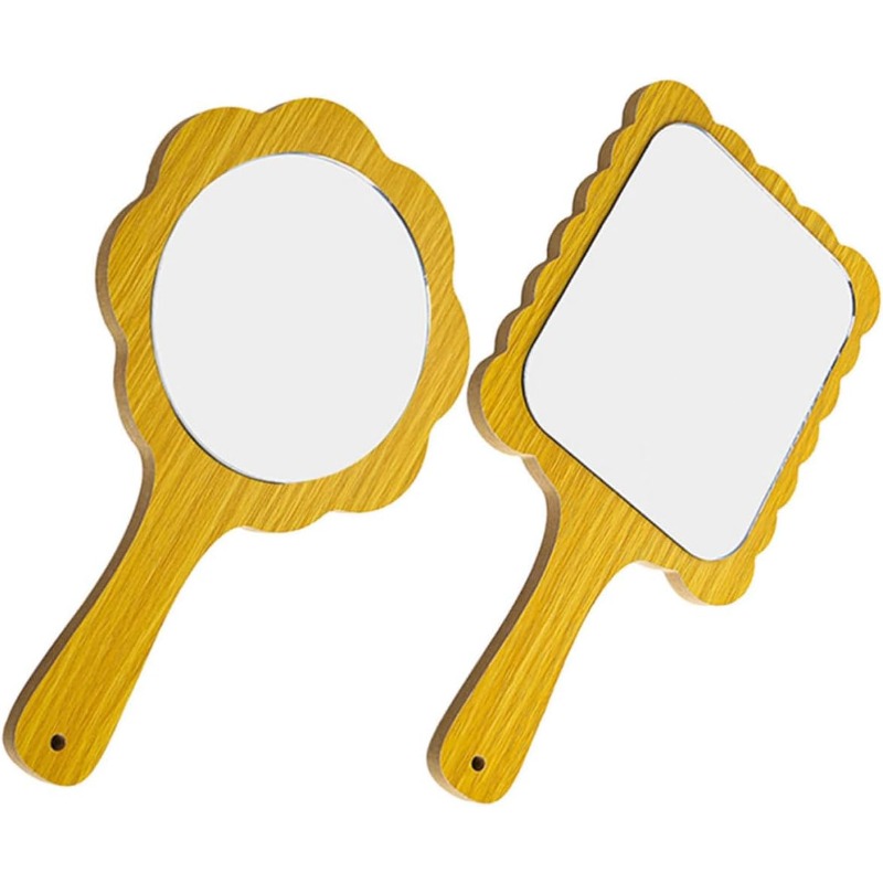 2pcs Small Portable Handheld Cosmetic Mirrors