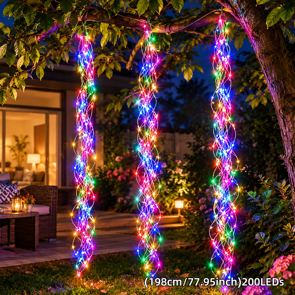 TEMU Guirlande Lumineuse de Jardin, Guirlande Lumineuse d'Arbre de Cour Européenne, Lumière de Scène de Cour de Noël, Guirlande Lumineuse pour Arbre