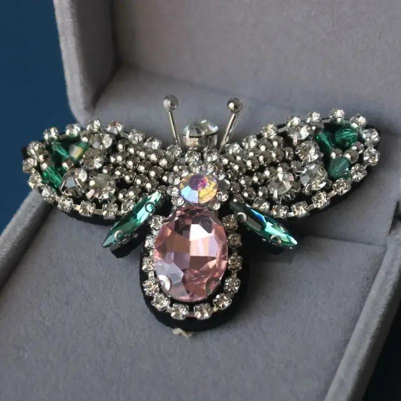 

3d Pink Diamond Bee Patches Women Crystal Rhinestone Bee Applique Jewelry Gifts Iron On Accessories Decal Stickers