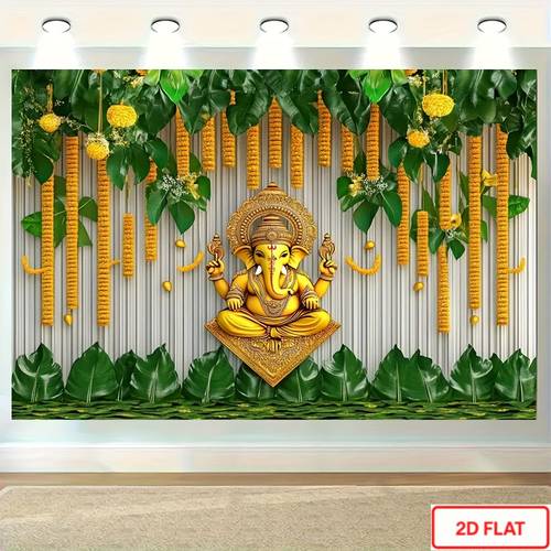 1pc indian puja garland leaf panel traditional hindu god decoration with wedding birthday diwali party decorations easy assembly no power