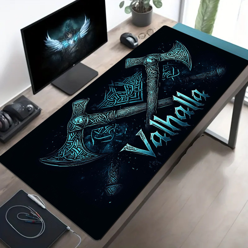 

- Large Mouse Pad Axe - , Washable, , Wrist , Oblong Desk Mat For Computer & Accessories, For