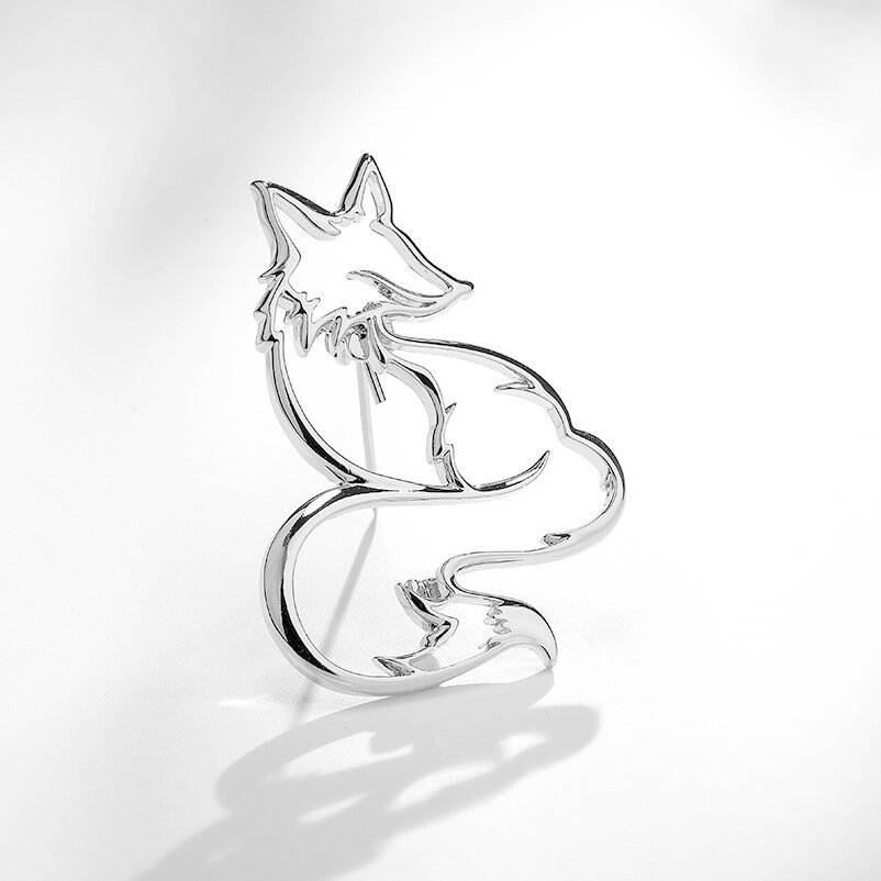 TEMU 1pc Minimalist Hollow Fox Brooch For Women, High-end Exquisite Fashion Accessory For Suits And Sweaters, Elegant And Unique Corsage Pin