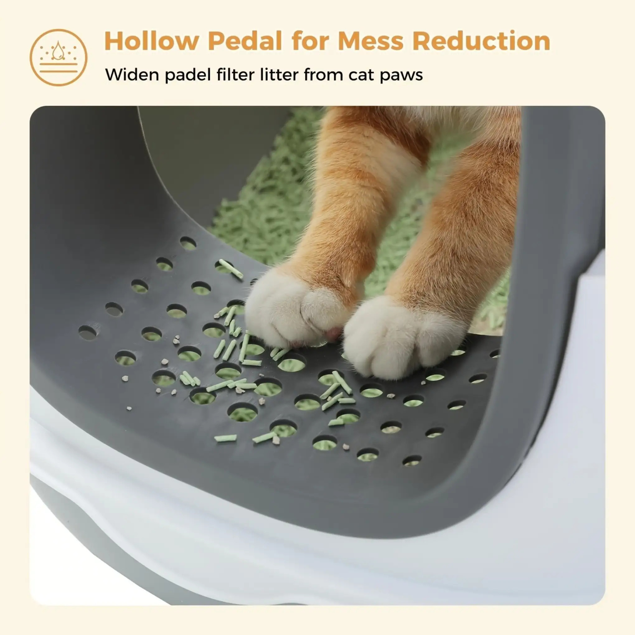extra large luxury fully enclosed litter box, elevated   anti-leak large capacity durable cat toilet with cleaning shovel,   to litter spillage! elevated   toilet, increased capacity durable,   with cleaning shovel Product details 4