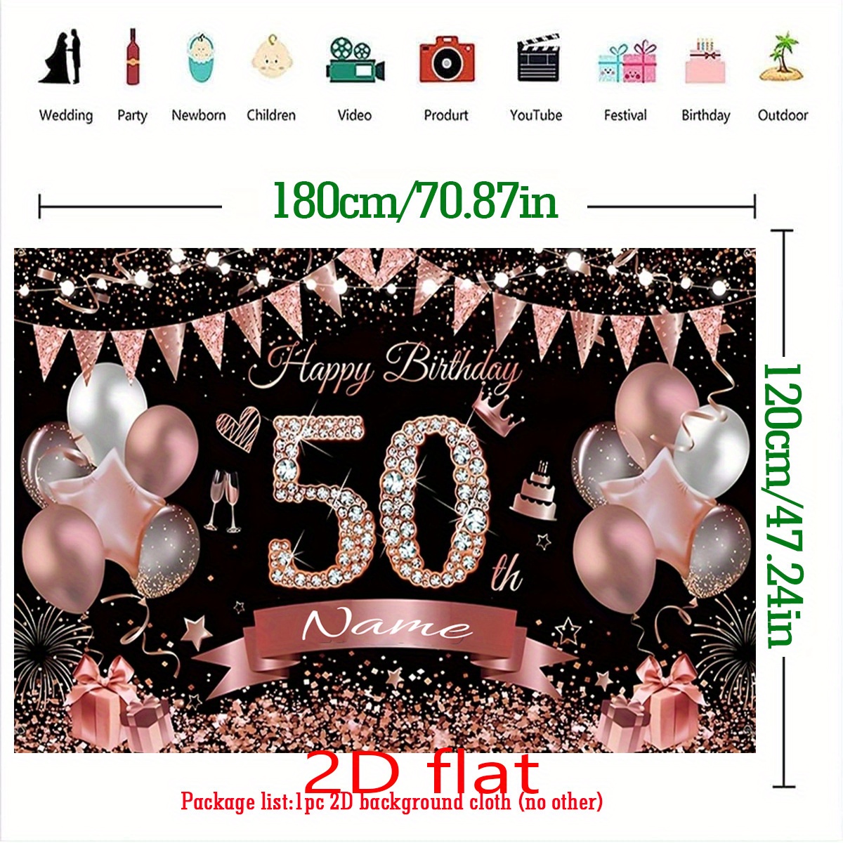 Striscione Olografico Per 9° Compleanno, Rosa, Lunghezza 3,9 Metri, Decorazione Per Festa Interna Ed Esterna, Prodotto UK - 5