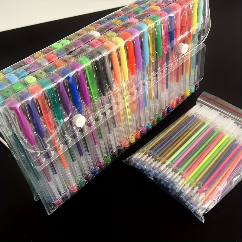 100 premium metallic glitter ballpoint pen refills shimmering colors for halloween and christmas crafts school and office supplies art painting coloring and marking colorful ballpoint refill set for diy use portable pen not included