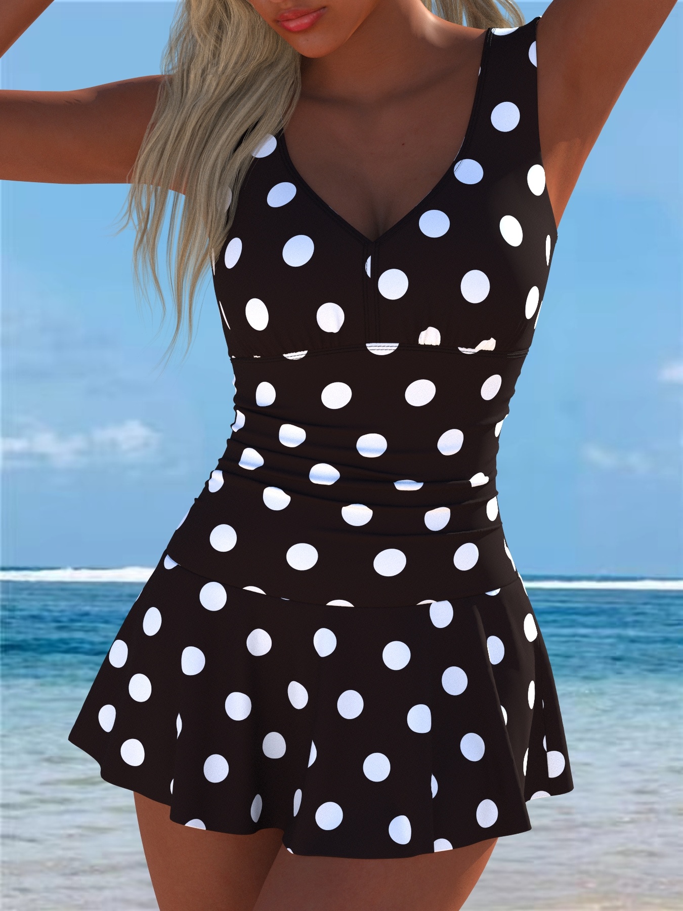 chinese dress ladies Coppersuit Women's Solid Athletic Swim Dress - Pink Posey main image 1