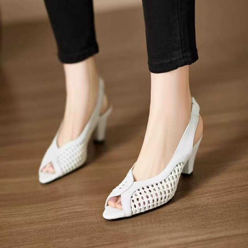 French Style Chunky-Heel Elegant Women's Sandals