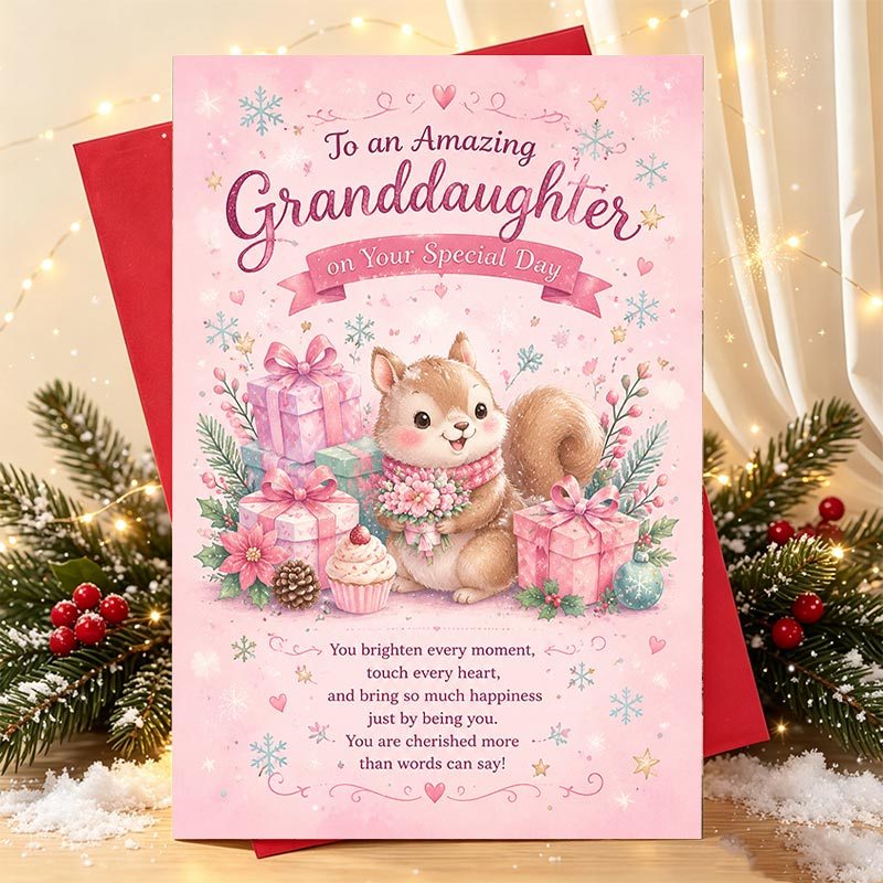 TEMU 1 Set Christmas Greeting Card Greeting Card For Granddaughter On - Perfect Gift For Expressing Love