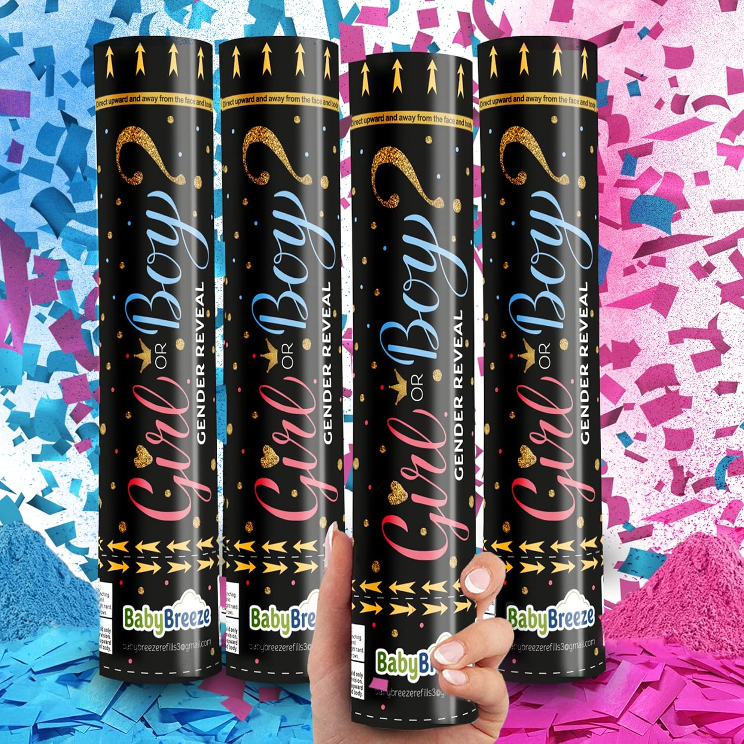 TEMU 2/ 4pcs Of Confetti, Party Decoration Gender Revealing Confetti, Event And Party Supplies, Party Decoration Supplies Confetti Sticks, Party