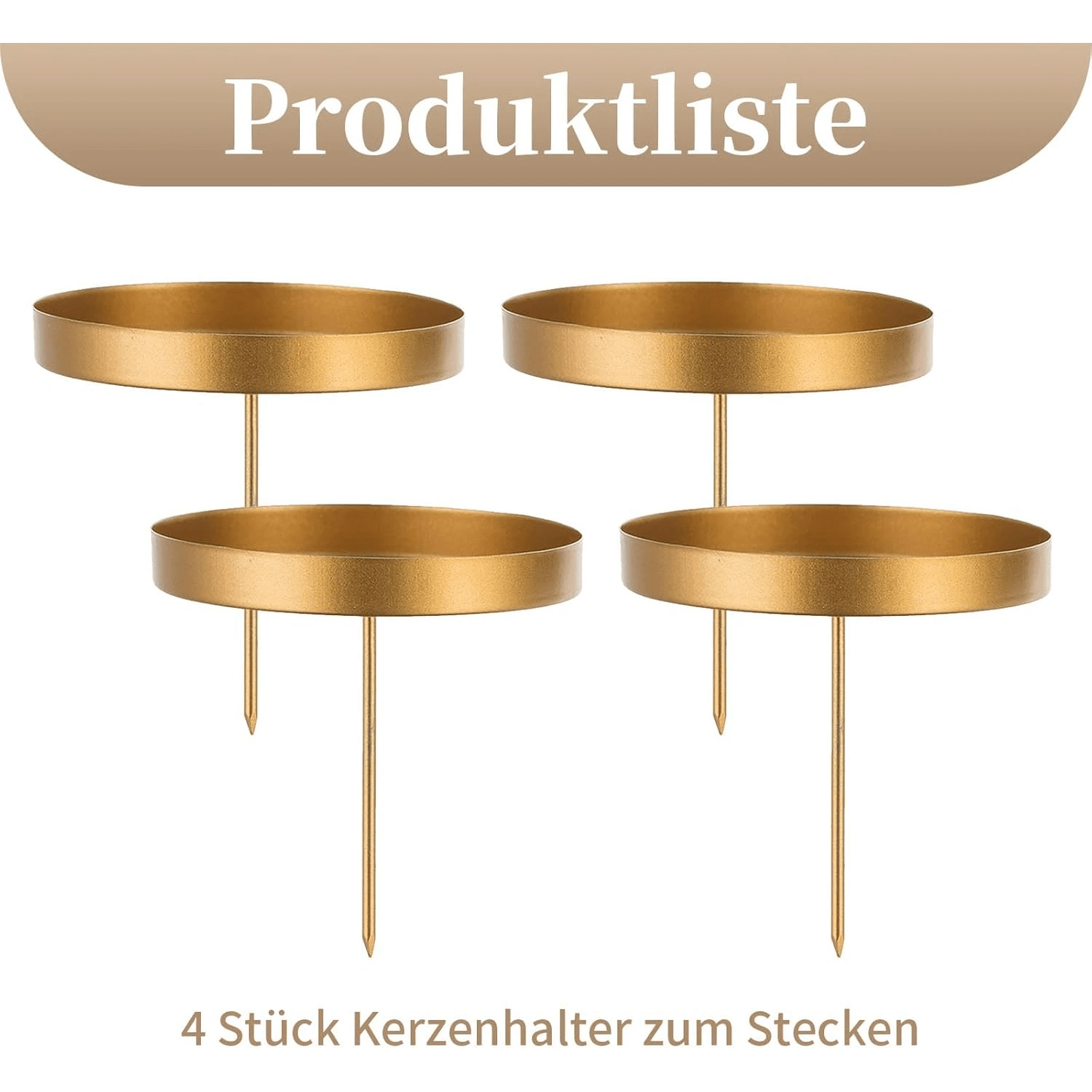 TEMU Bougeoir pour Couronne de l'Avent, Lot de 4, Bougeoir en Métal, 4 Bougies, Plateau à Bougie DIY pour Insérer, Chandeliers à Bougie , Couronne de