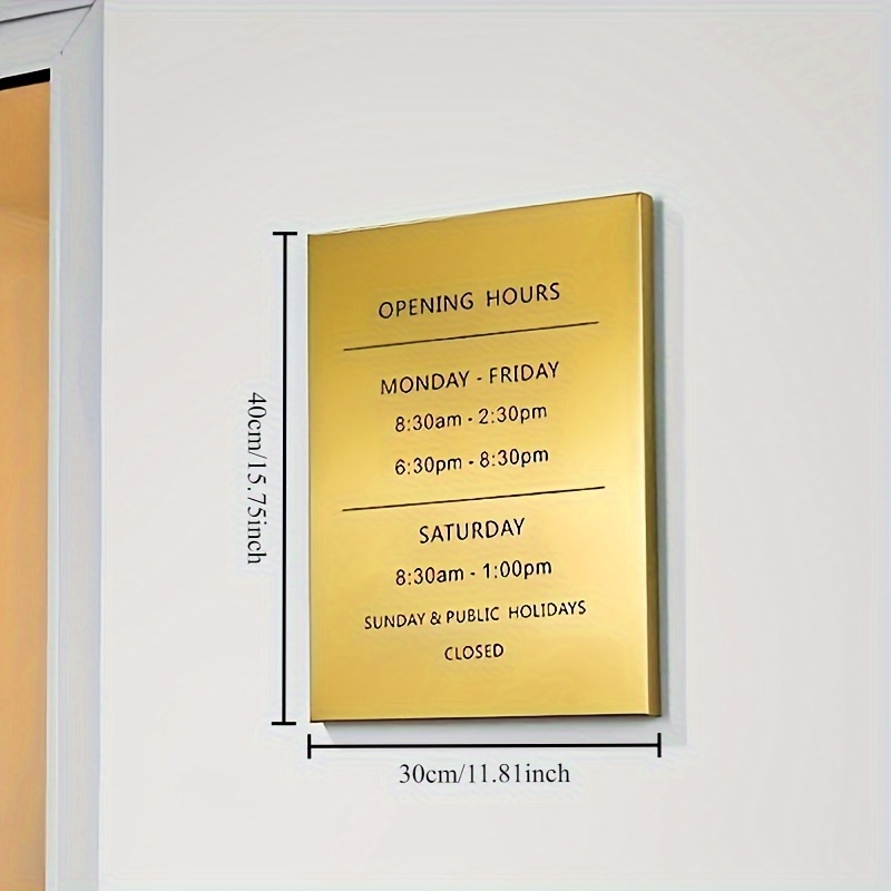 TEMU Customizable Stainless Steel Door Sign - Stylish With Aurora Printing, Ideal For , , Office Advertising, Public Holiday Notices, And Porch Decor