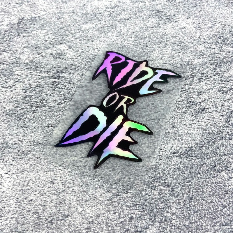 4pcs Car Laser Reflective Stickers Cycling To The End Bicycle Frame Stickers Bicycle Top Tube Fork Helmet Vinyl Decals Waterproof Suitable For Car Bike Motorcycle Decoration Stickers