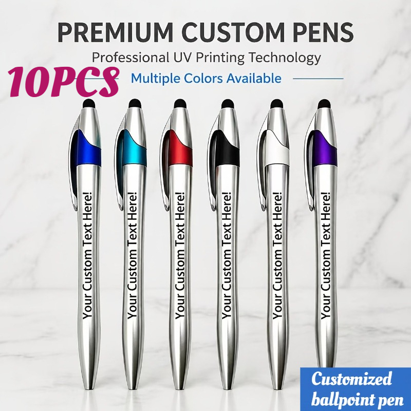 TEMU 10pcs Touchscreen Writing 2-in-1 Custom Printed Office Supplies, Pens With Quotes, Personalized Items, Teacher's Day Gift, Merry Christmas Pen,