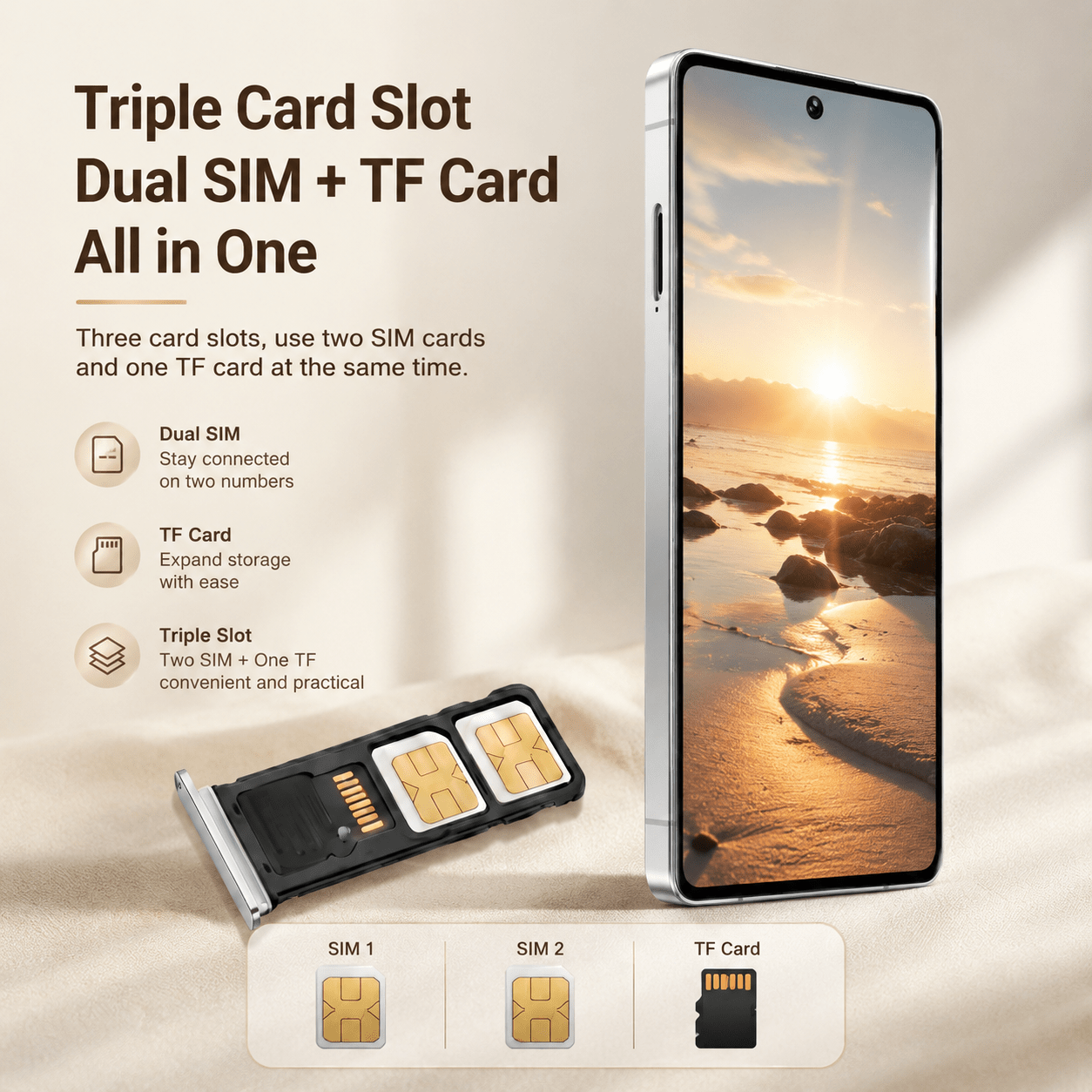 sim free unlocked smartphone 6 8 hd ultra clear display 4 64gb   fingerprint recognition complete package delivery backup   Product details 3