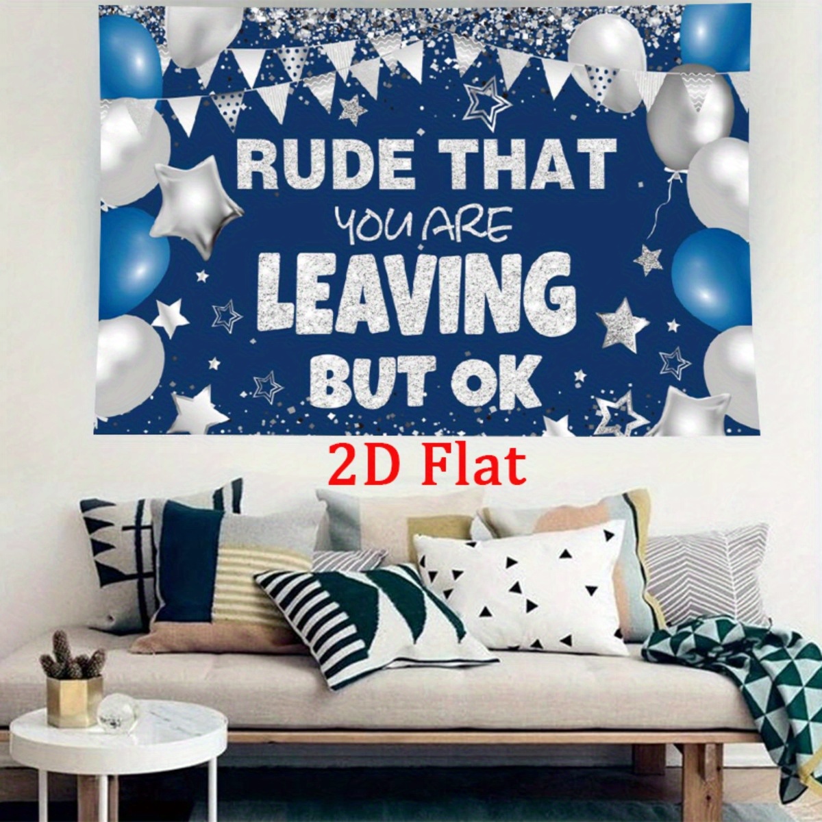 Holkcog Farewell Party Decorations, Rude That You'Re Leaving But Ok Banner, Black