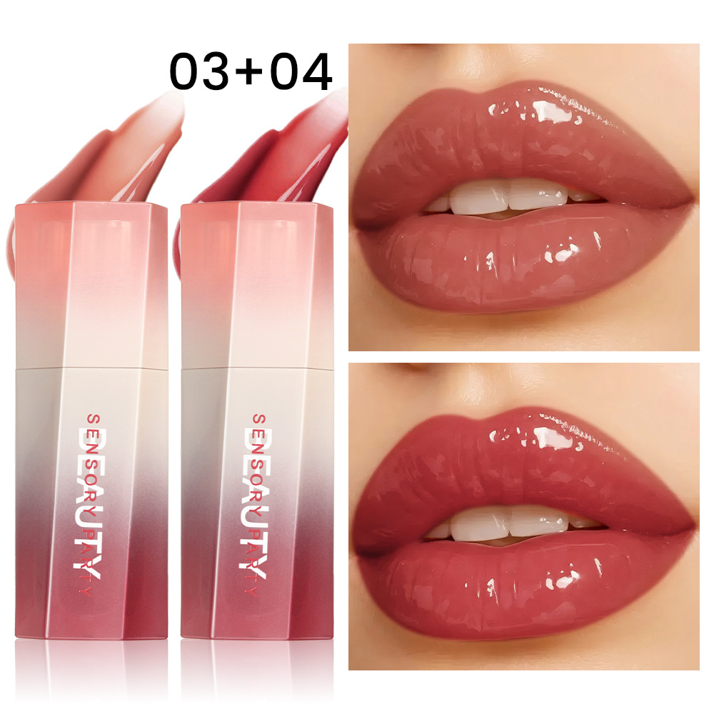 TEMU 2-pack Waterproof Lip Gloss And Lip Liner Set - Long-lasting Moisturizing Lip Liner In (nude, Brown, Coral, Red) | Lip Liner And Lip Gloss