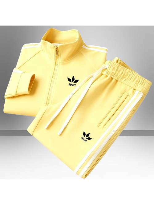 2pcs fashion sports suit stand up collar full zip jacket with pocket and drawstring casual pants geometric pattern micro elastic fabric in a of colors suitable for halloween christmas valentines day