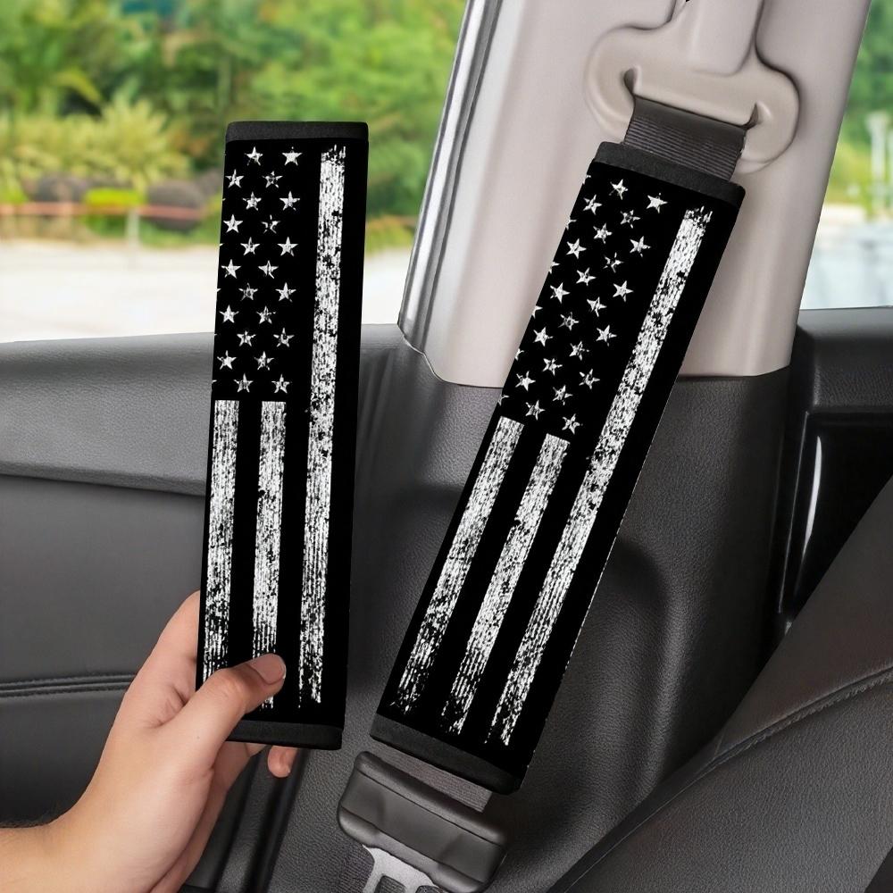 TEMU Car Seat Belt Shoulder Strap Cover Soft Padding Waterproof Non-slip Comfortable American Universal Fit For Suv Cars Trucks Daily Trips Interior