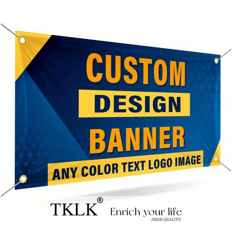 TEMU 1pc Custom Banner With 4 Grommets, Personalized Banners Signs For Indoor Outdoor Events Retail Parties Text , Halloween, Christmas