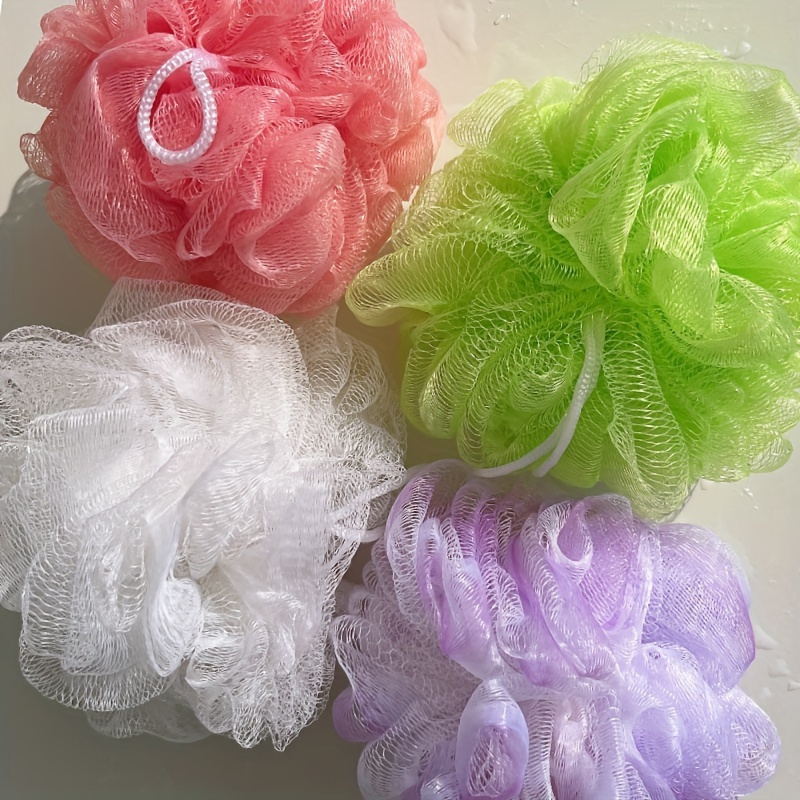 

5- Loofah Sponges - Exfoliating , Bath Poufs, Foam Bathing Accessories And