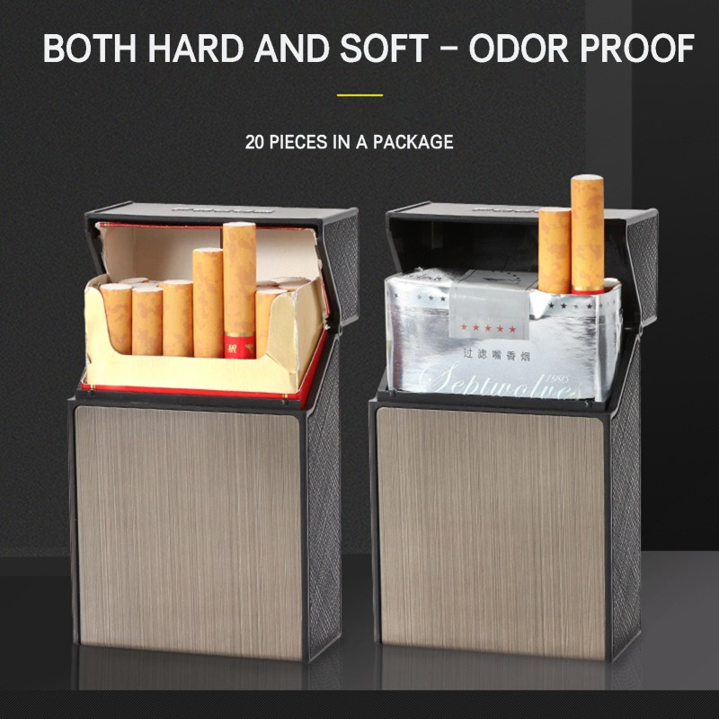 waterproof cigarette 1pc traveling waterproof cigarette storage case, metal smell proof tobacco  storage jar - jewelry & accessories
