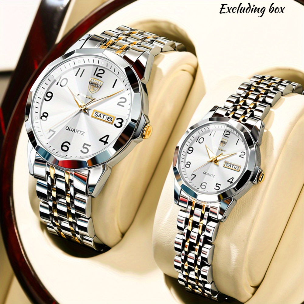 2pcs business minimalist two piece couple watch Temu Pakistan