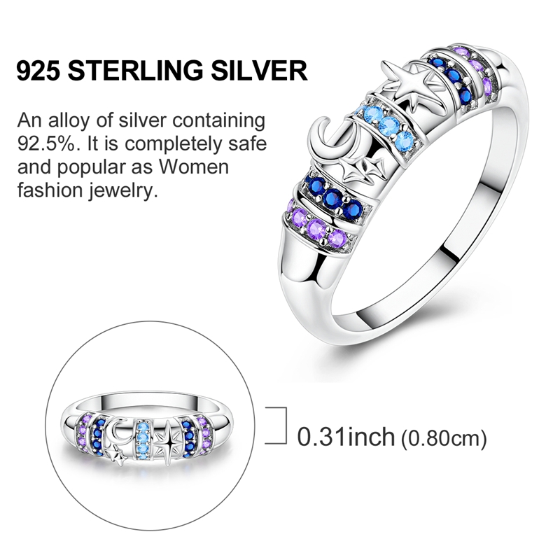 Aranxi Exquisite 925 Silver Sparkling Star Ring
