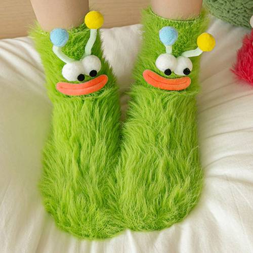2 or 4pcs funny with patterns grass calf winter socks suitable for wear parties themed events 1