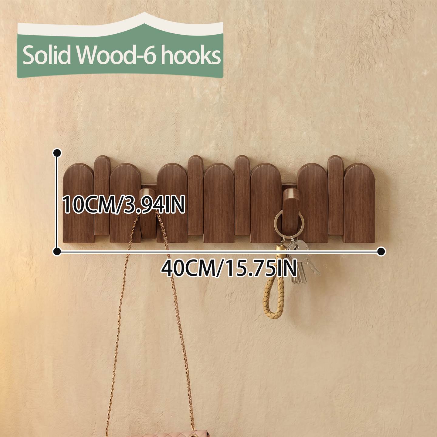 TEMU Porte-manteau mural pliant dissimulé de luxe en bois , de crochet antidérapant à inclinaison de 45°, organisateur mural lisse à pour couloir et