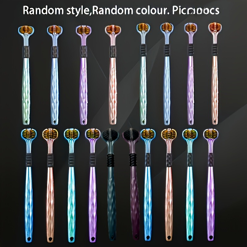 6pcs Random Color 3-Sided Soft Bristle Toothbrush Set