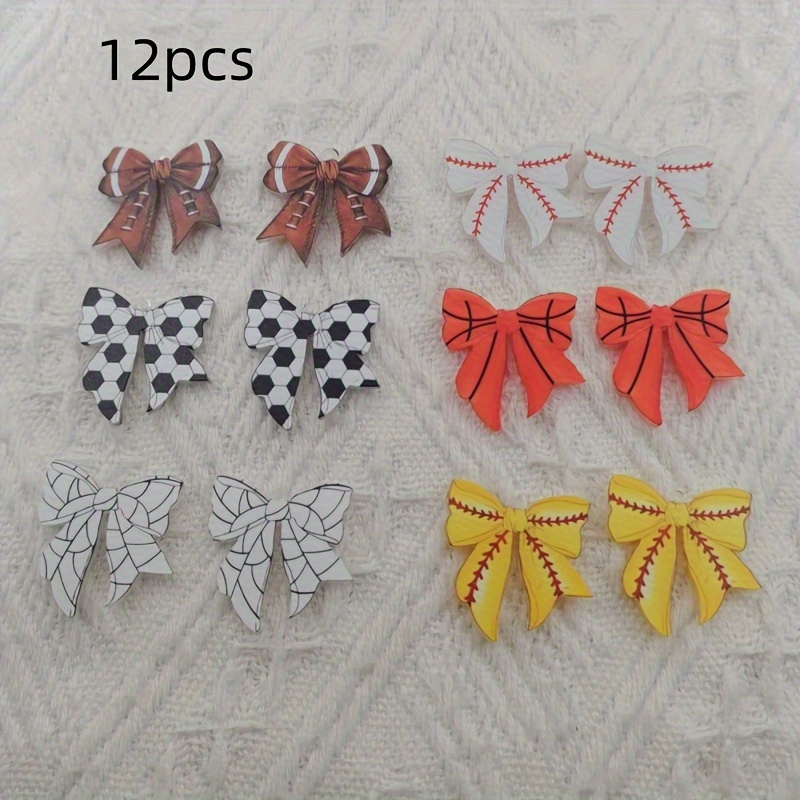 TEMU 2d Flat - 2d 12pcs Acrylic Bow Charms, Jewelry Making Earrings Necklace Keychain Additions
