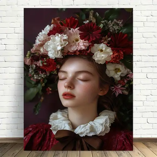 2d flat 1pc floral fantasy artwork frameless canvas wall art vibrant high quality printed poster for office decor modern vintage for living room bedroom kitchen bathroom wall decor