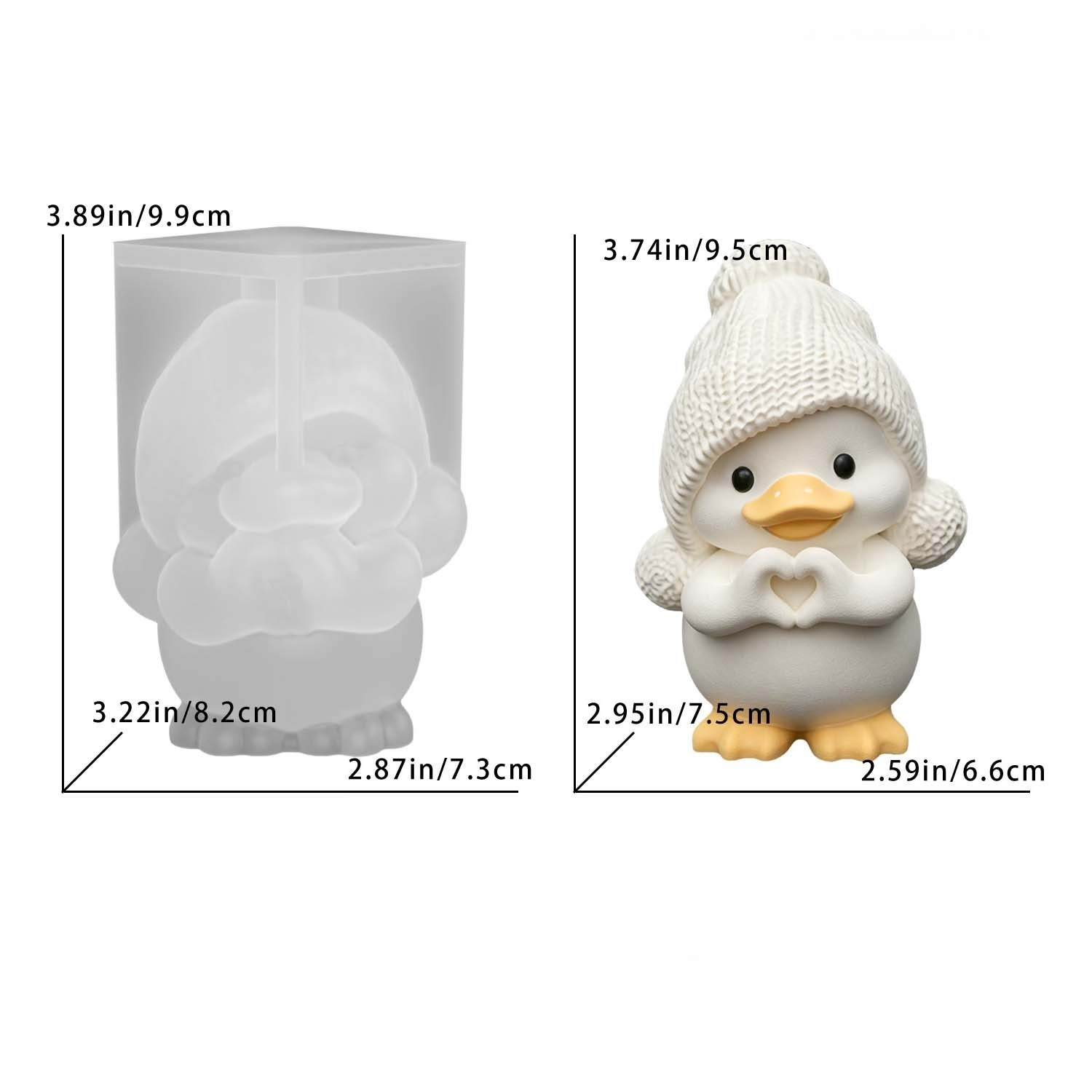 TEMU Candle Silicone Mold Gesture Duck With Hat Silicone Scented Candle Mold, Cartoon Animal Casting Mold For Gypsum & Epoxy Resin, Lovely Desktop