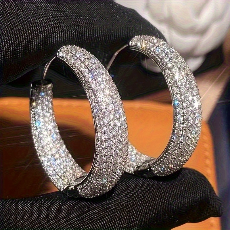E-shop Damen Luxus Elegante Micro Glänzende Zirkonia Ohrringe für Hochzeiten Partys Urlaub