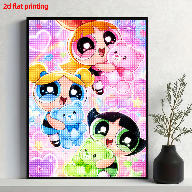 TEMU 2d Flat Printing Round Frameless Adult Diamond Painting - , Suitable For Craft Enthusiasts, Decoration, For Birthdays, , Halloween, Christmas,