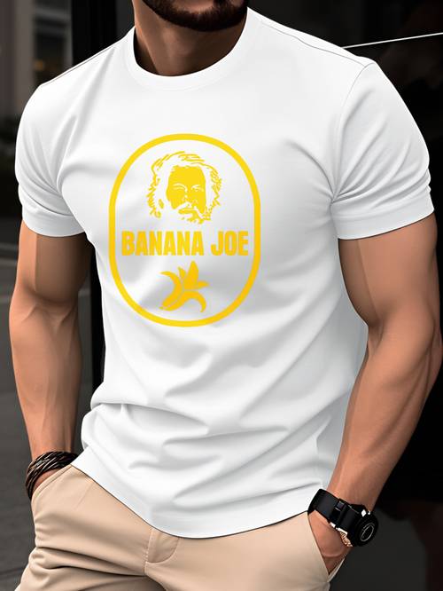 100% baumwolle herren t-shirt, sommer kurzarm fit rundhals oberteil, trendige mode jugend casual vielseitig atmungsaktiv feuchtigkeitsableitend, gelber kopf bananen druck lustiges muster