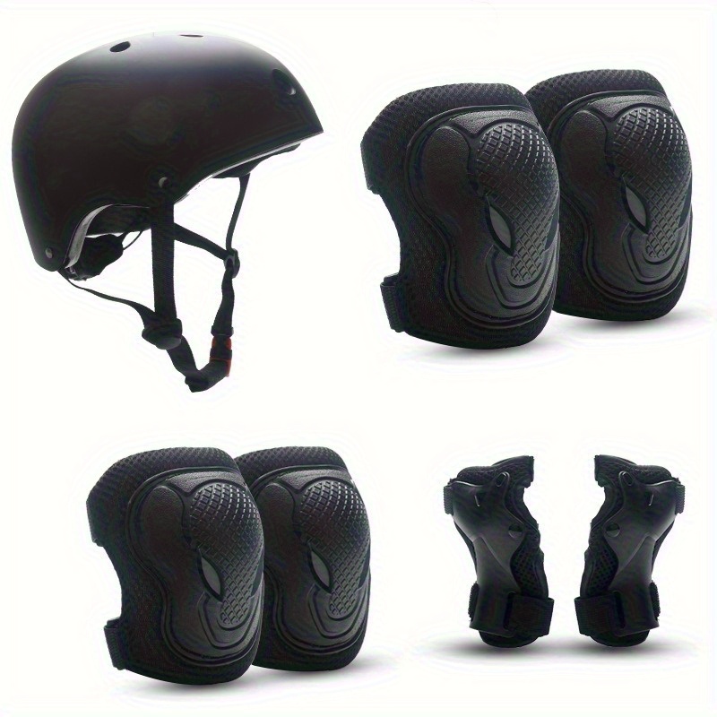 7pcs outdoor   vehicle   protective equipment set for men and women multi purpose sports equipment   1pc helmet 2pcs knee pads 2pcs elbow pads 2pcs palm guards with thickened breathable lining