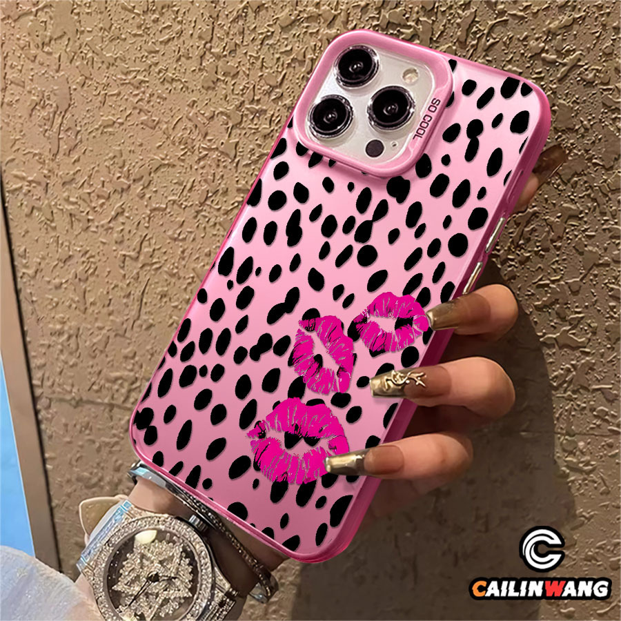 Image of Phone Case: 1pc Print And Kiss Lips Phone Case Suitable For Iphone11 12 13 17 Pro Xr Xsmax 7 8plus Camera Protection Phone Case Funky Personality Be To A Lover