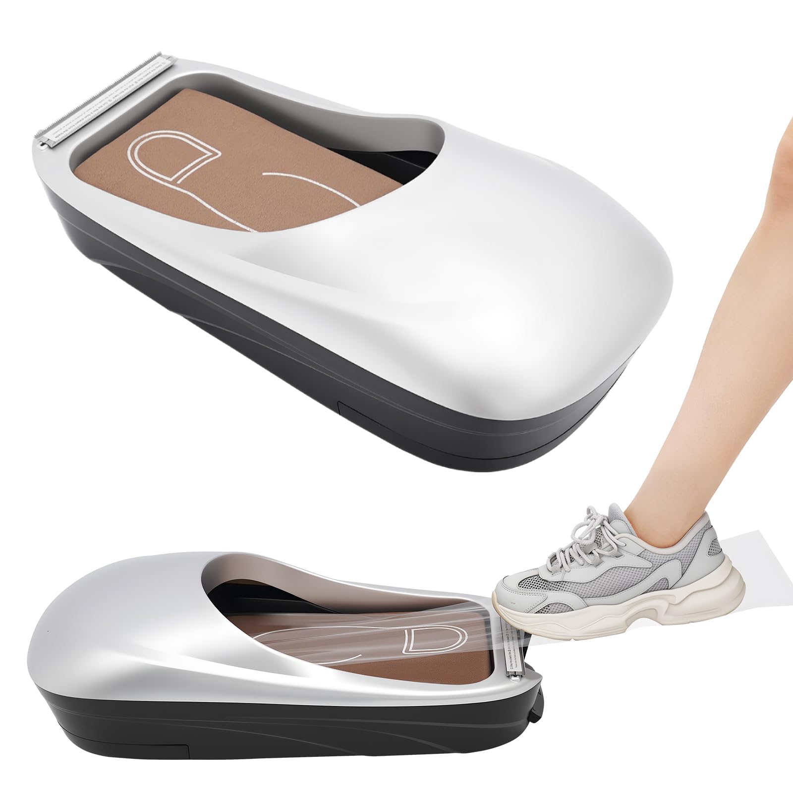 TEMU Yunrux Fully Automatic Machine, Disposable Sole Membrane, Automatic Shoe Cover Dispenser With 1 Roll Of , For Home, Office, Laboratory, Factory,