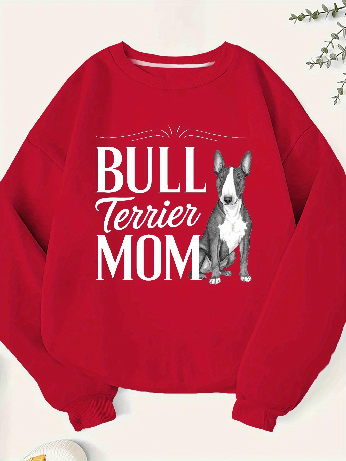 여성용 플러스 사이즈 불테리어 엄마 그래픽 스웨트셔츠 그린 강아지 애호가 풀오버 흰색 불테리어 얼굴 발바닥 - Temu Republic  of Korea, image size:800x1066