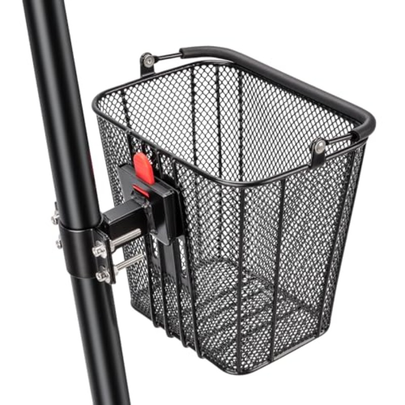 TEMU Scooter Basket Bike Accessory Outdoor Quick Release With Handle Fixed Bracket Stable Durable Multi Fit Practical Front Storage Basket For E