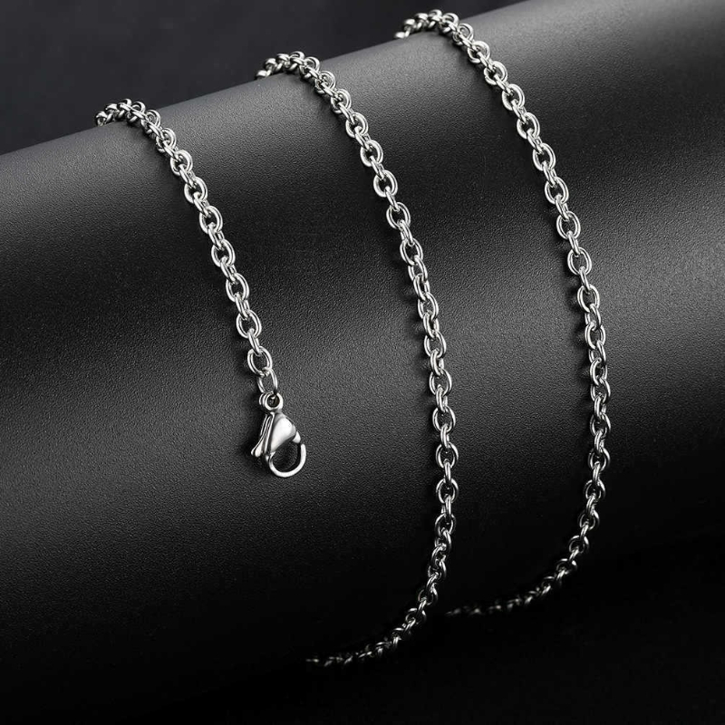 TEMU Collana a catena con maglie a O in acciaio inossidabile 316L, e classica, collana unisex a croce per clavicola. Una catena versatile e qualit�,