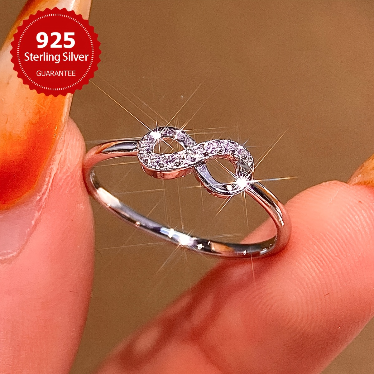 1 Exquisite Infinity Symbol Ring, Women'S S925 Sterling Silver Wedding Band, Elegant Women'S Valentine'S Day Jewelry Gift