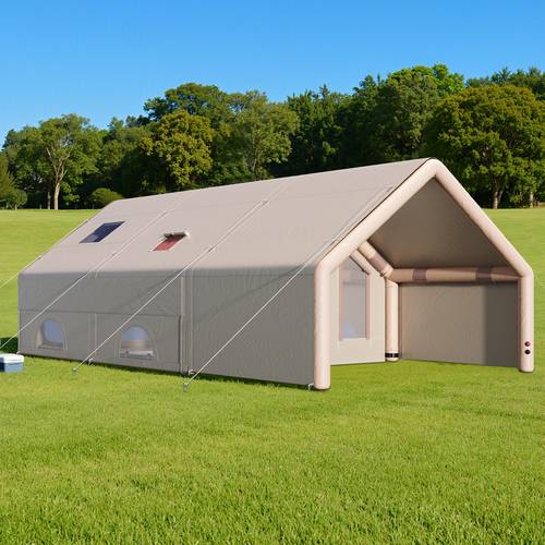 large inflatable camping tent with dual oxford fabric family cabin tent suitable for glamping backpacking heavy duty portable outdoor shelter with setup 4 season use