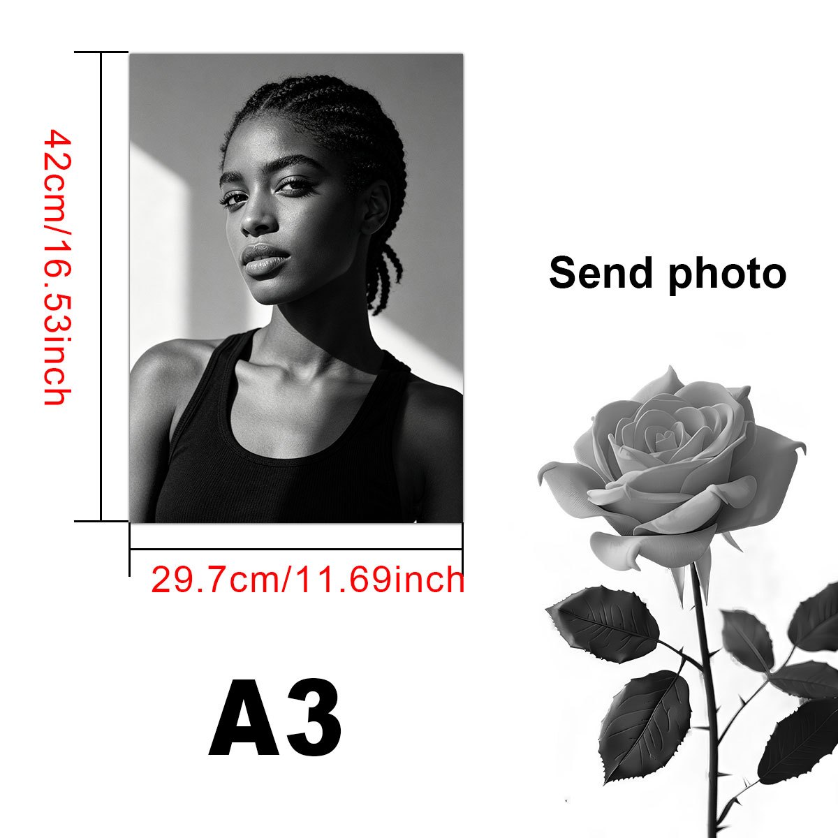 TEMU 1pc 2d Flat Unframed Poster Custom Photo Send Photo Personalized Customized Christmas Gift, A4-a3-a2-a1 Advertising Poster, Pattern And Text